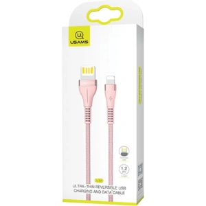 Hurtownia GSM - Kabel pleciony USAMS U33 lightning 1,2m 2A Fast Charging różowy/pink SJ360USB03 - USA286PNK - {ean13} - Hurt