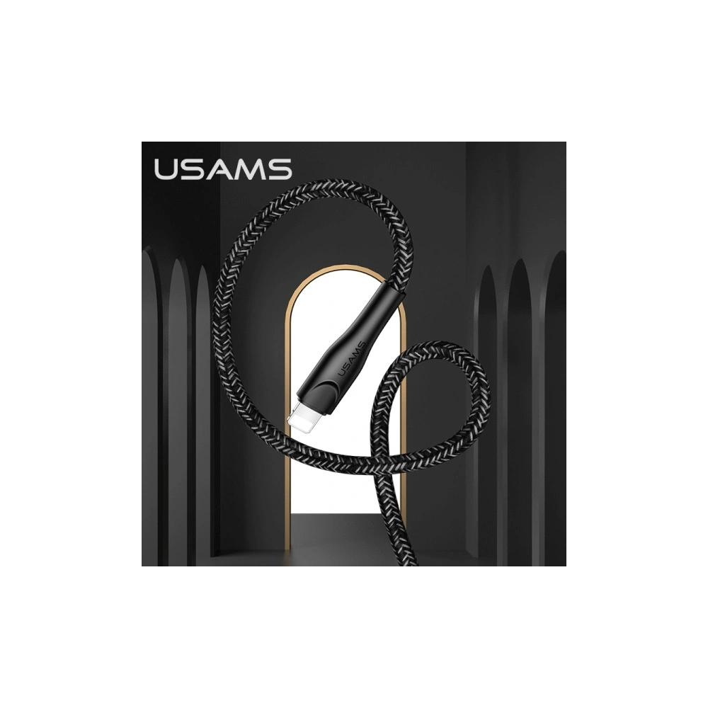 Wholesale USAMS Nylon Cable U41 Lightning 1m 2A black SJ391USB01 (US-SJ391) Fast Charge - USA289BLK - {ean13} - Hurt