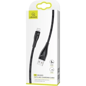 Hurtownia GSM - Kabel pleciony USAMS U41 lightning 1m 2A czarny/black SJ391USB01 Fast Charge - USA289BLK - {ean13} - Hurt