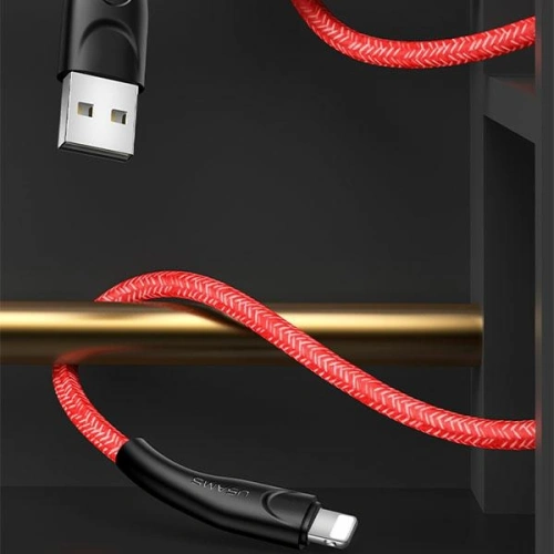 Kabel pleciony USAMS U41 lightning 1m 2A czerwony/red SJ391USB02 Fast Charge