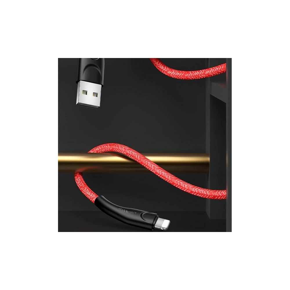Wholesale USAMS Nylon Cable U41 Lightning 1m 2A red SJ391USB02 (US-SJ391) Fast Charge - USA290RED - {ean13} - Hurt