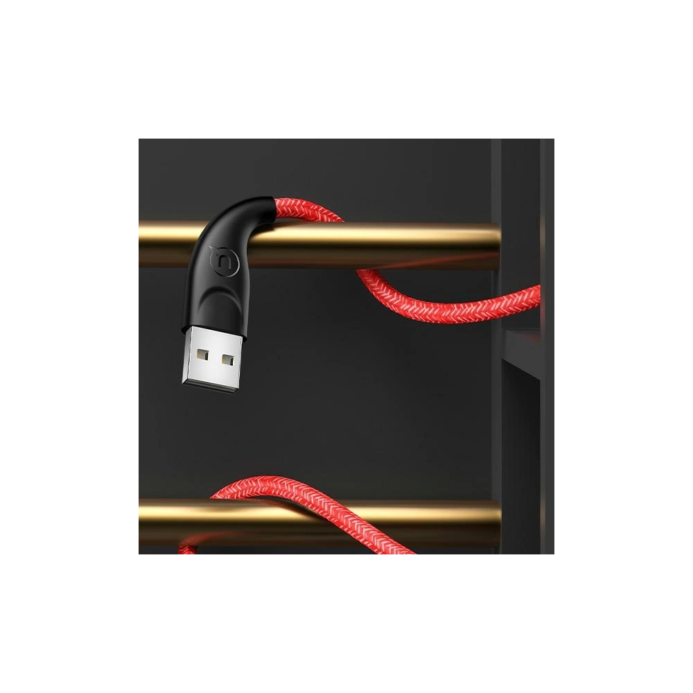 Wholesale USAMS Nylon Cable U41 Lightning 2m 2A red SJ394USB02 (US-SJ394) Fast Charge - USA292RED - {ean13} - Hurt