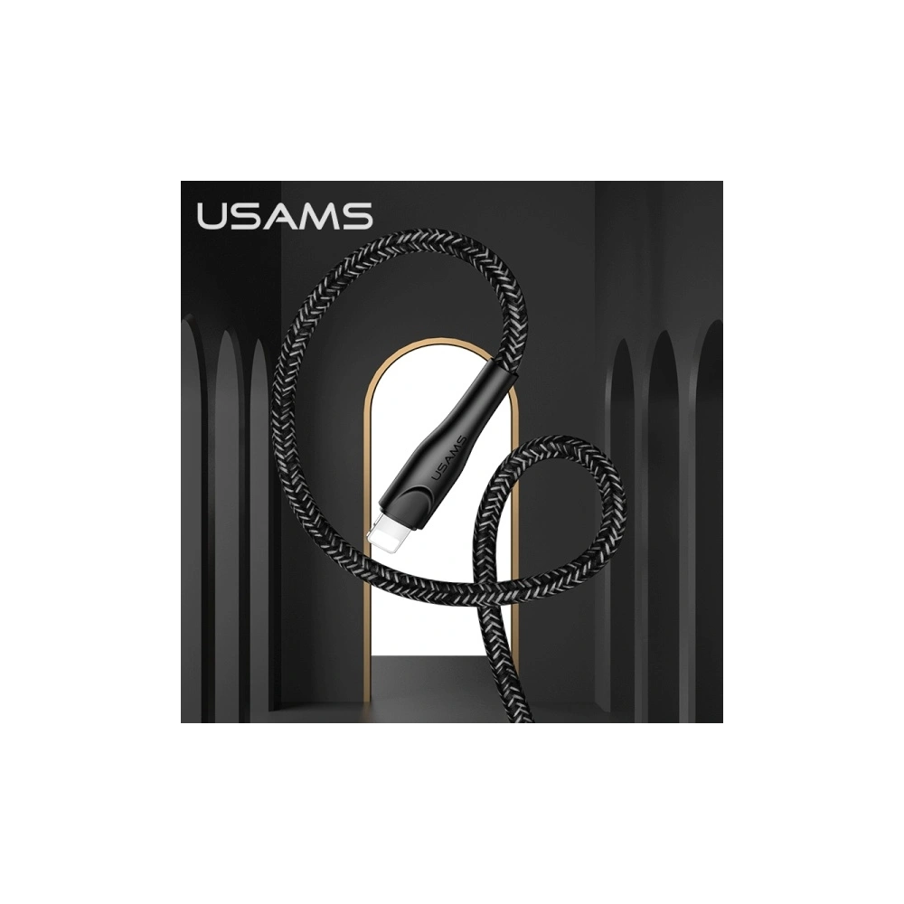 Hurtownia GSM - Kabel pletený USAMS U41 lightning 3m 2A černý/black SJ397USB01 Rychlé nabíjení - USA293BLK - {ean13} - Hurt