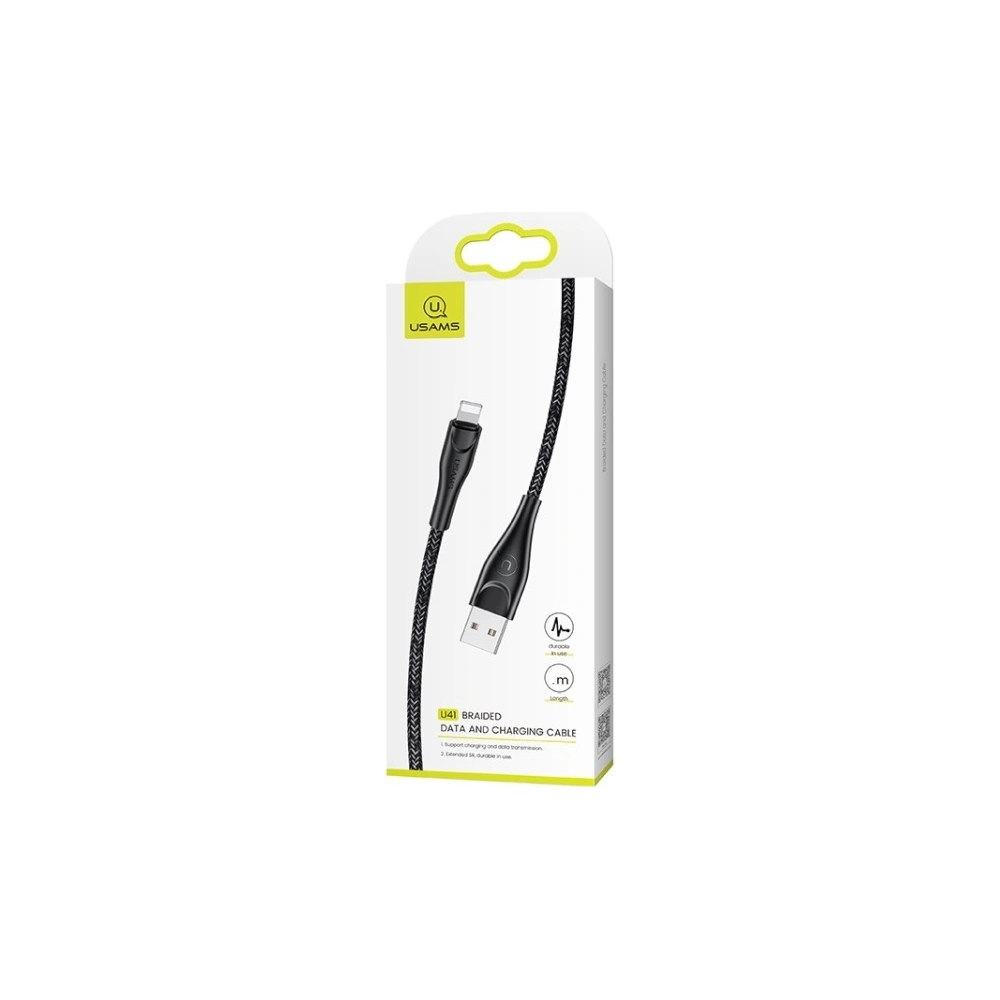 Hurtownia GSM - Kabel pletený USAMS U41 lightning 3m 2A černý/black SJ397USB01 Rychlé nabíjení - USA293BLK - {ean13} - Hurt