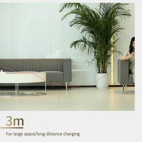 Kabel pleciony USAMS U41 lightning 3m 2A czerwony/red SJ397USB02 Fast Charge