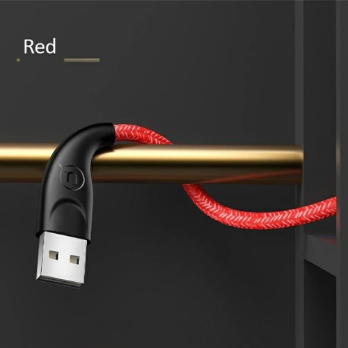 Kabel pleciony USAMS U41 lightning 3m 2A czerwony/red SJ397USB02 Fast Charge