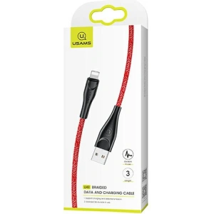 Hurtownia GSM - Kabel pleciony USAMS U41 lightning 3m 2A czerwony/red SJ397USB02 Fast Charge - USA294RED - {ean13} - Hurt
