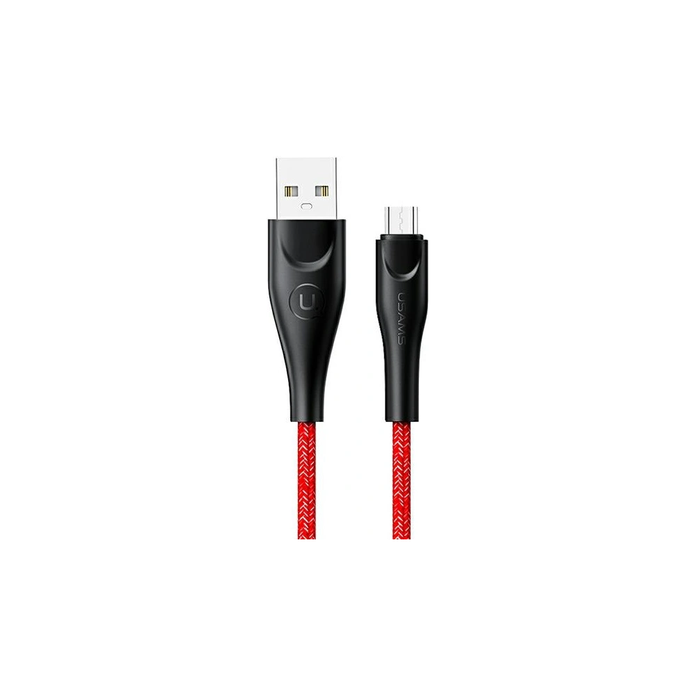 Hurtownia GSM - Kabel pleciony USAMS U41 microUSB 1m 2A czerwony/red SJ393USB02 Fast Charge - USA296RED - {ean13} - Hurt
