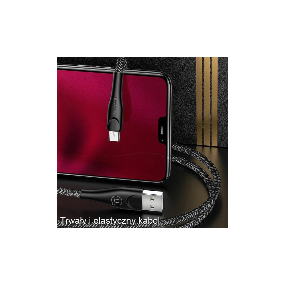 Hurtownia GSM - Kabel pleciony USAMS U41 microUSB 1m 2A czerwony/red SJ393USB02 Fast Charge - USA296RED - {ean13} - Hurt