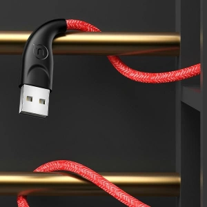 Kabel pleciony USAMS U41 microUSB 1m 2A czerwony/red SJ393USB02 Fast Charge