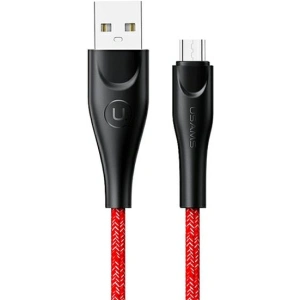 Wholesale USAMS Nylon Cable U41 microUSB 2m 2A red SJ396USB02 (US-SJ396) Fast Charge - USA298RED - {ean13} - Hurt