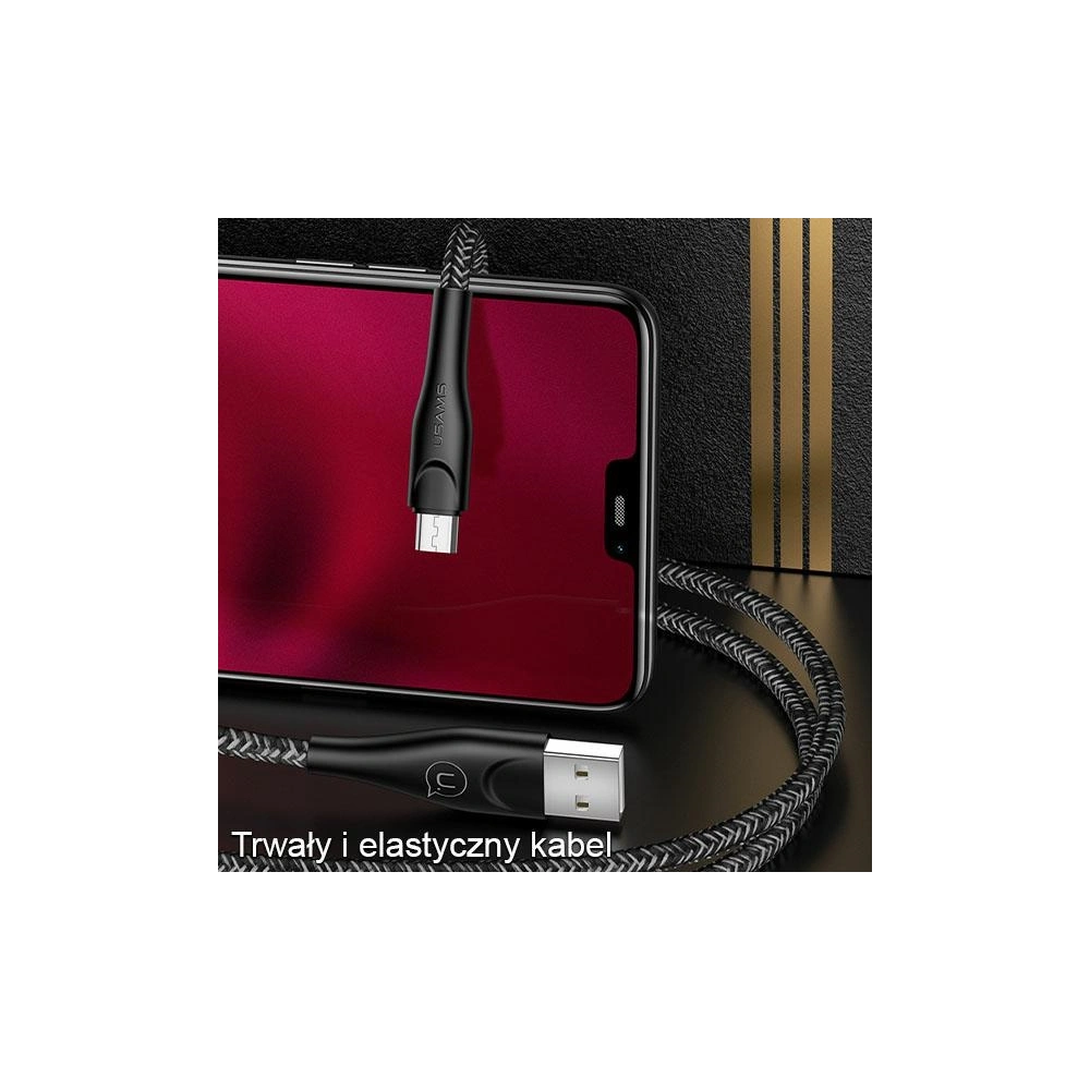 Hurtownia GSM - Kabel pleciony USAMS U41 microUSB 2m 2A czerwony/red SJ396USB02 Fast Charge - USA298RED - {ean13} - Hurt