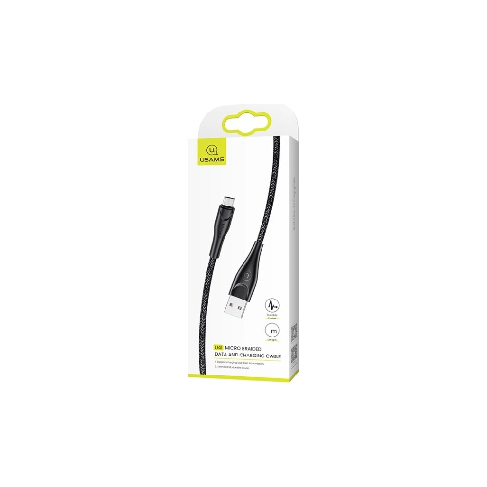 Hurtownia GSM - Kabel pleciony USAMS U41 microUSB 3m 2A czarny/black SJ399USB01 Fast Charge - USA299BLK - {ean13} - Hurt