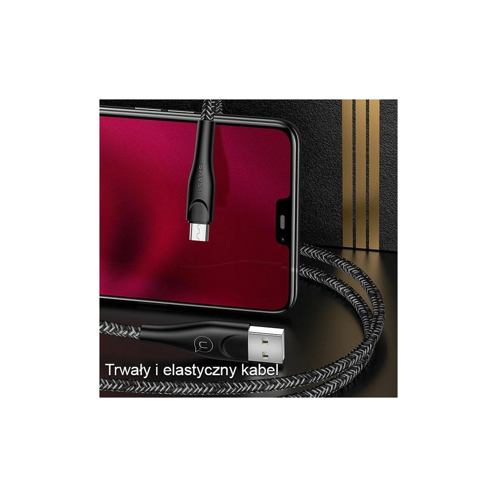 Hurtownia GSM - Kabel pleciony USAMS U41 microUSB 3m 2A czerwony/red SJ399USB02 t Charge - USA300RED - {ean13} - Hurt