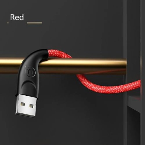 Kabel pleciony USAMS U41 microUSB 3m 2A czerwony/red SJ399USB02 t Charge