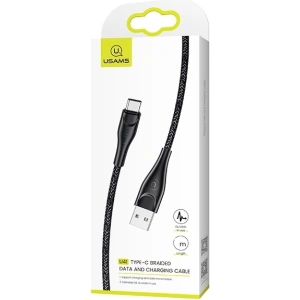 Hurtownia GSM - Kabel pleciony USAMS U41 USB-C 1m 2A czarny/black SJ392USB01 Fast Charge - USA301BLK - {ean13} - Hurt