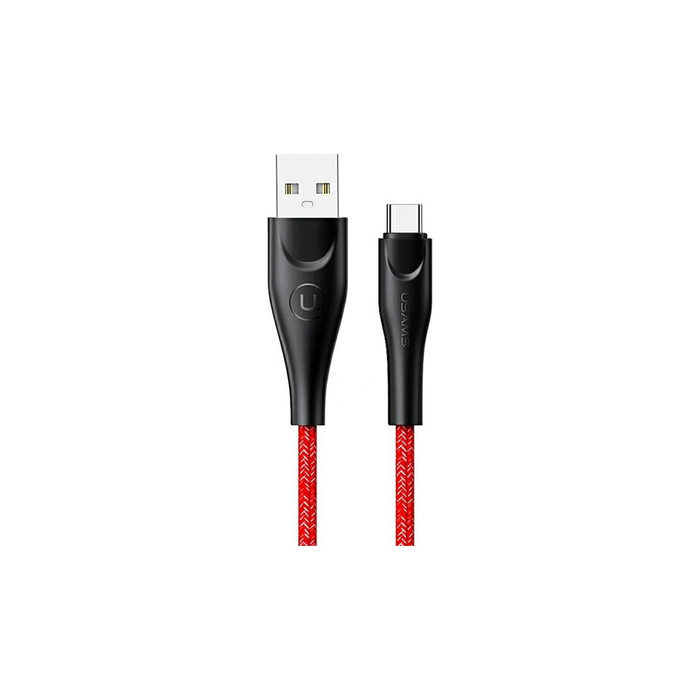 Wholesale USAMS Nylon Cable U41 USB-C 1m 2A red SJ392USB02 (US-SJ392) Fast Charge - USA302RED - {ean13} - Hurt