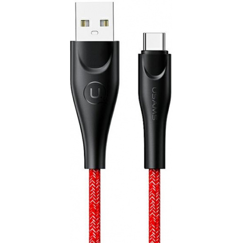 Usams Distributor - 6958444983554 - USA304RED - USAMS Nylon Cable U41 USB-C 2m 2A red SJ395USB02 (US-SJ395) - B2B homescreen