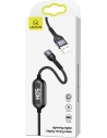 Wholesale USAMS Nylon Cable U48 Lightning 1,2m 2A Fast Charging LED black SJ423USB01 (US-SJ423) - USA309BLK - {ean13} - Hurt