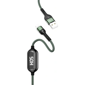 Hurtownia GSM - Kabel pleciony USAMS U48 lightning 1,2m 2A Fast Charging LED zielony/green SJ423USB02 - USA310GRN - {ean13} - Hurt