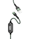 USAMS Nylon Cable U48 Lightning 1,2m 2A Fast Charging LED green SJ423USB02 (US-SJ423)
