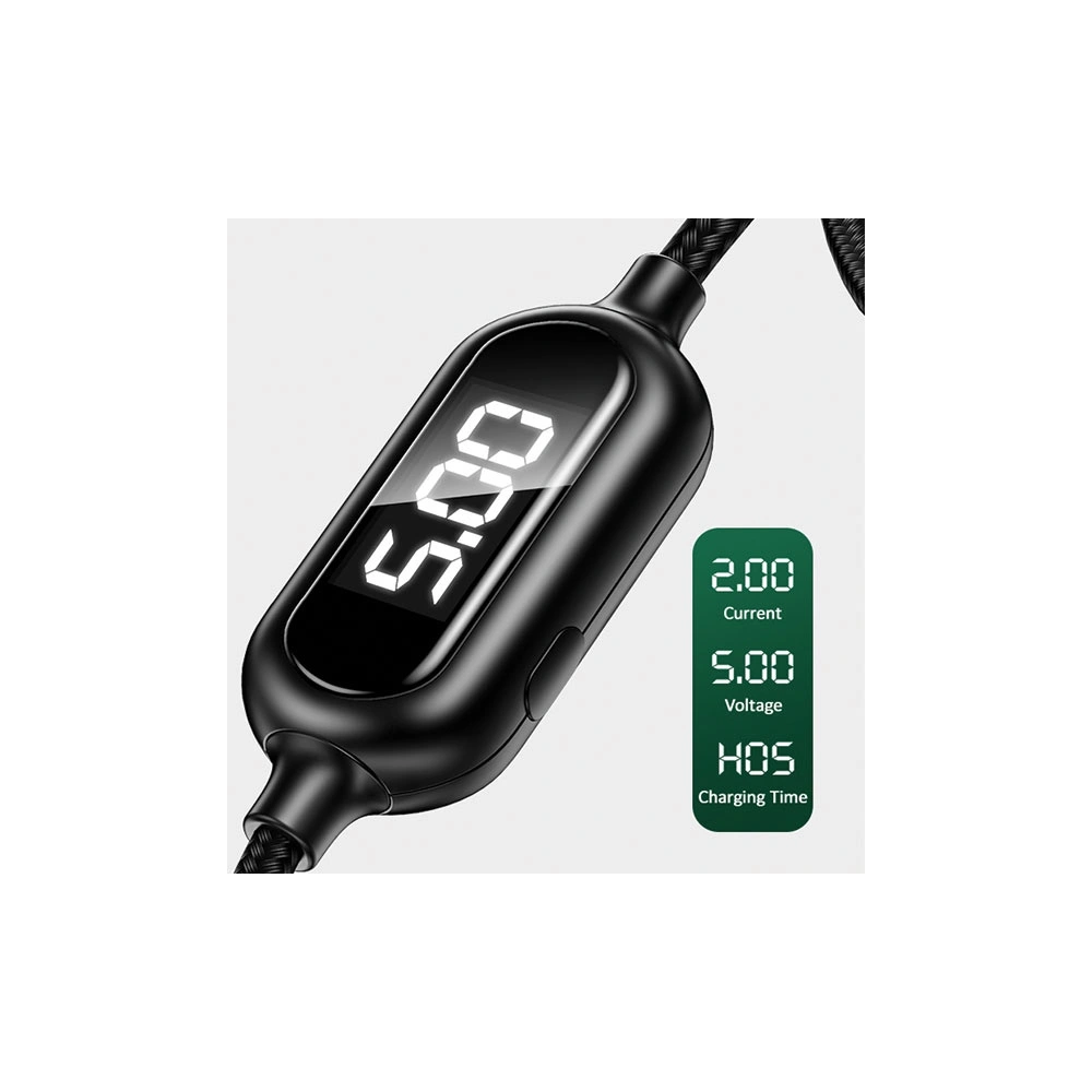 Wholesale USAMS Nylon Cable U48 Lightning 1,2m 2A Fast Charging LED green SJ423USB02 (US-SJ423) - USA310GRN - {ean13} - Hurt