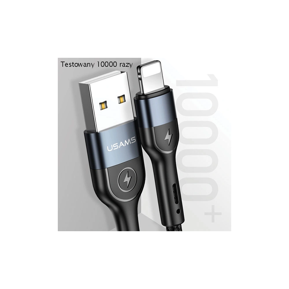 Wholesale USAMS Nylon Cable U48 Lightning 1,2m 2A Fast Charging LED green SJ423USB02 (US-SJ423) - USA310GRN - {ean13} - Hurt