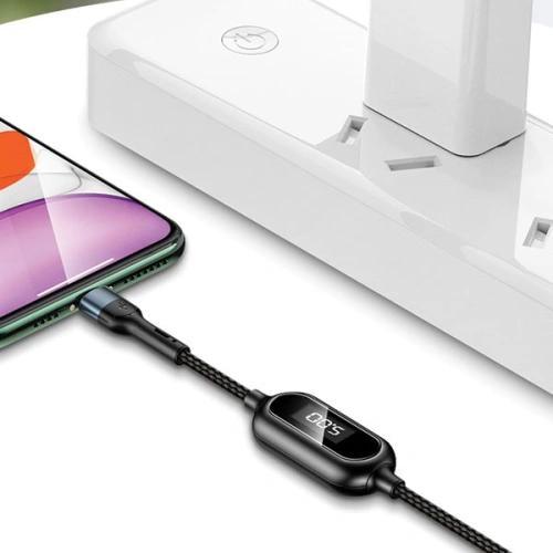 Kabel pleciony USAMS U48 lightning 1,2m 2A Fast Charging LED zielony/green SJ423USB02