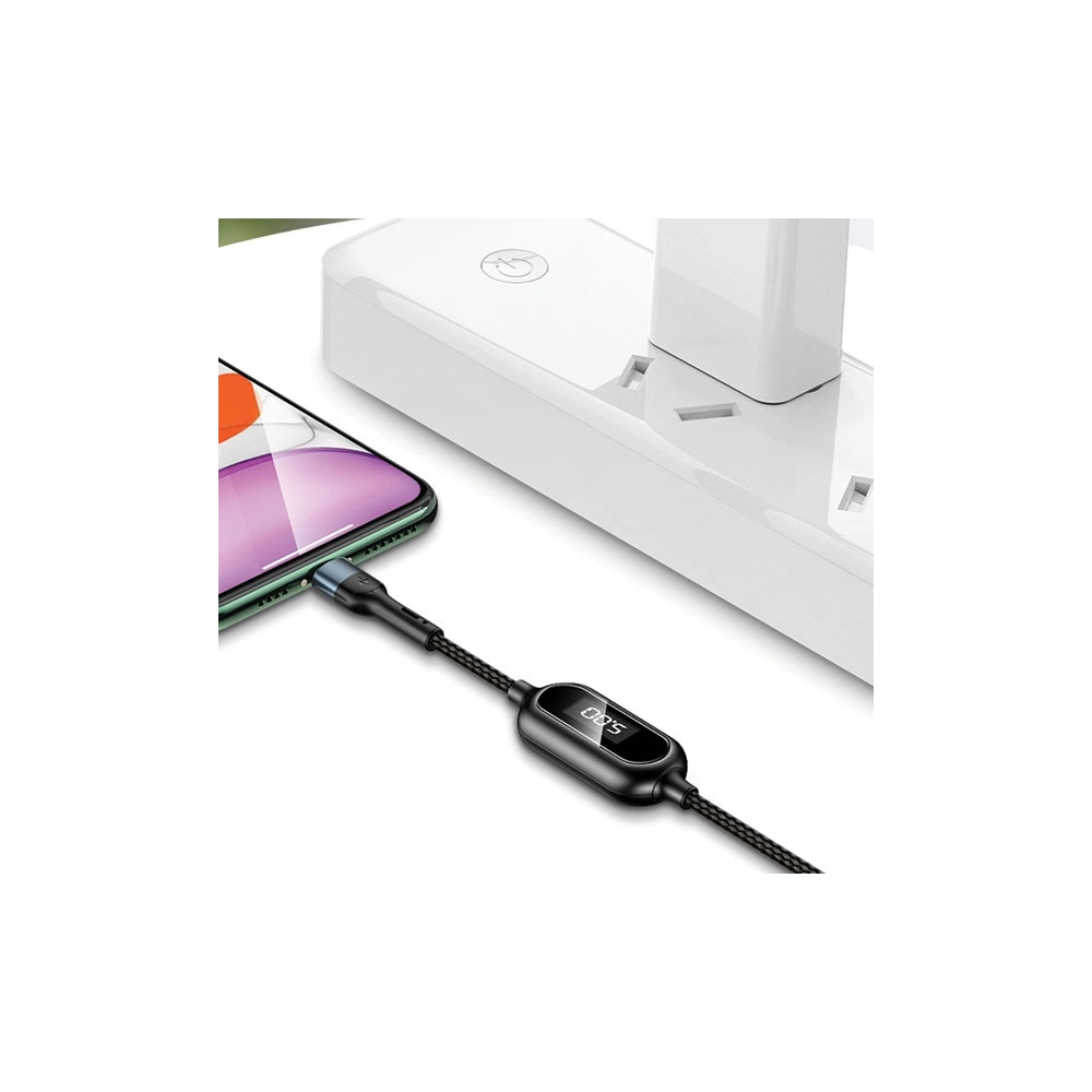 Wholesale USAMS Nylon Cable U48 Lightning 1,2m 2A Fast Charging LED green SJ423USB02 (US-SJ423) - USA310GRN - {ean13} - Hurt