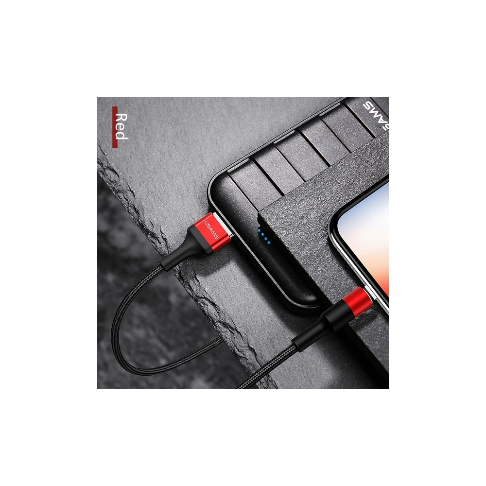 Hurtownia GSM - Kabel pleciony USAMS U5 2A lightning czerwony/red 1,2m SJ220IP02 - USA312RED - {ean13} - Hurt