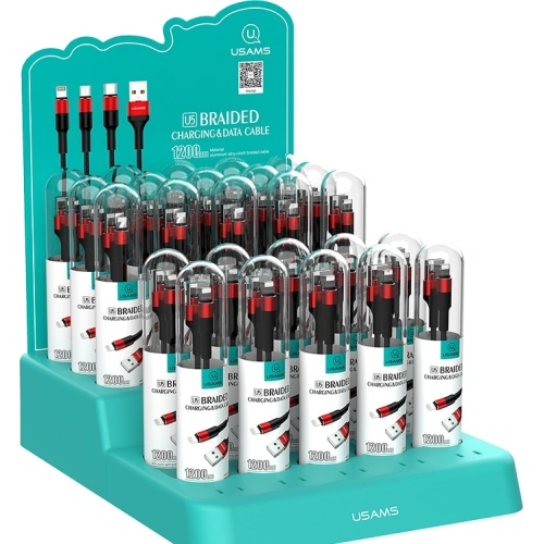 Kabel pleciony USAMS U5 2A lightning czerwony/red 1,2m SJ220IP02