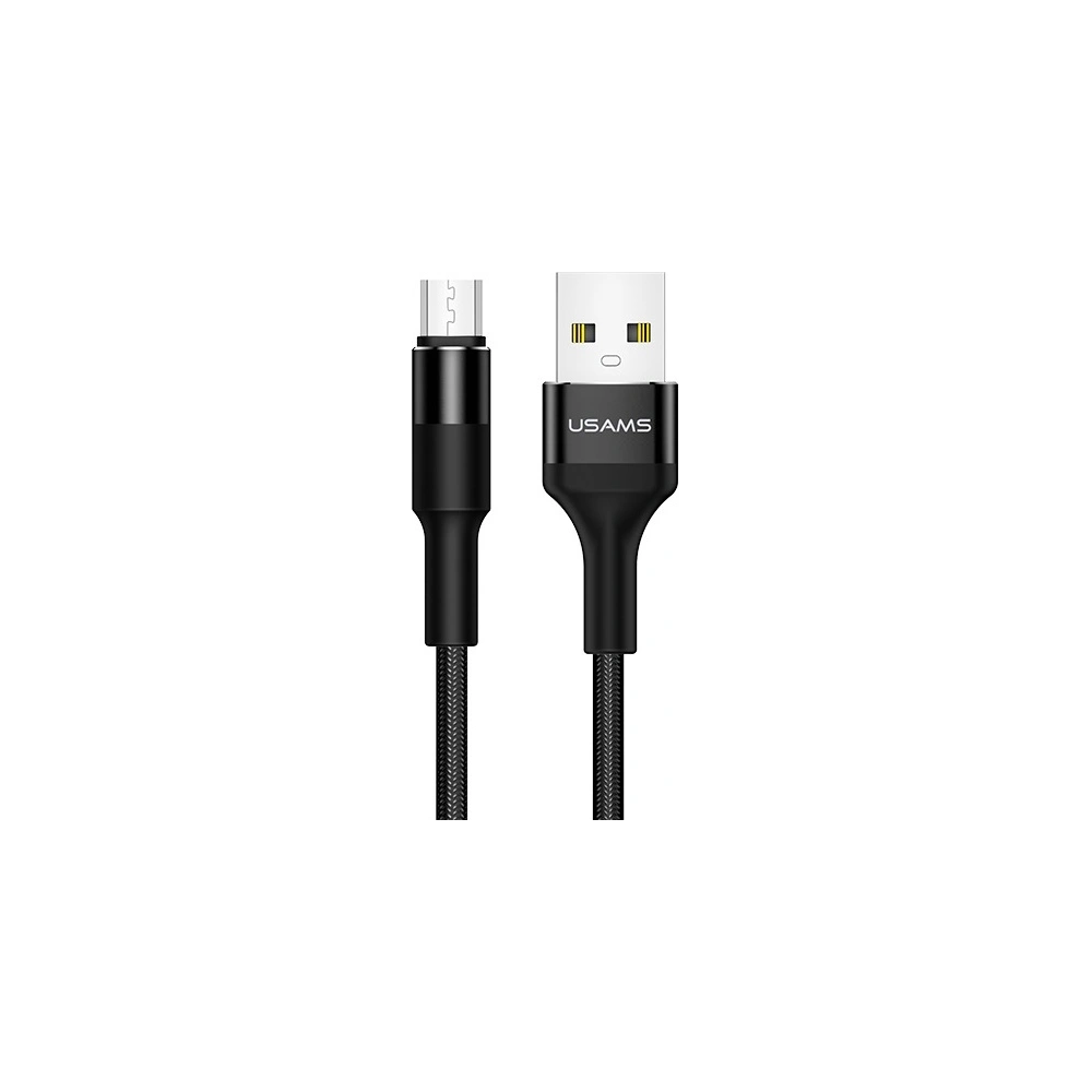 Wholesale USAMS Nylon Cable U5 2A microUSB black 1,2m SJ224USB01 (US-SJ224) - USA313BLK - {ean13} - Hurt
