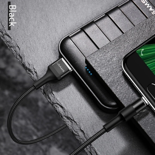 Kabel pleciony USAMS U5 2A micro USB czarny/black 1,2m SJ224USB01