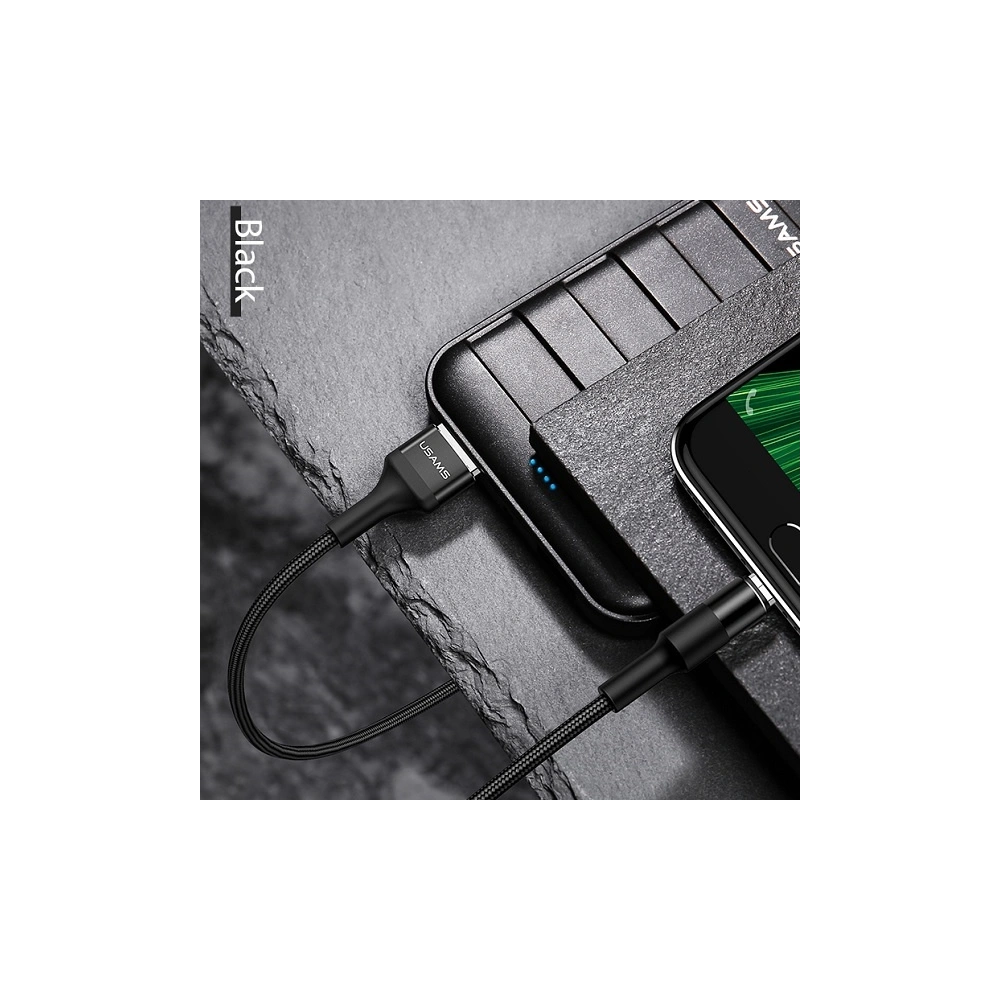 Hurtownia GSM - Kabel pleciony USAMS U5 2A micro USB czarny/black 1,2m SJ224USB01 - USA313BLK - {ean13} - Hurt