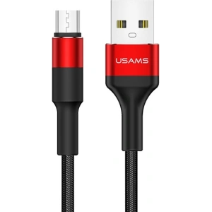 Wholesale USAMS Nylon Cable U5 2A microUSB red 1,2m SJ224USB02 (US-SJ224) - USA314RED - {ean13} - Hurt