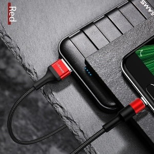 Wholesale USAMS Nylon Cable U5 2A microUSB red 1,2m SJ224USB02 (US-SJ224) - USA314RED - {ean13} - Hurt