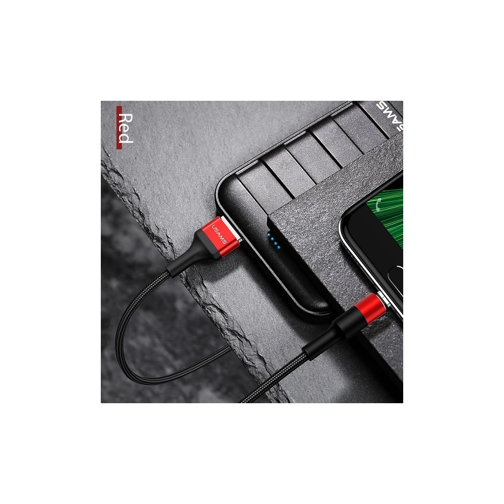 USAMS Nylon Cable U5 2A microUSB red 1,2m SJ224USB02 (US-SJ224)