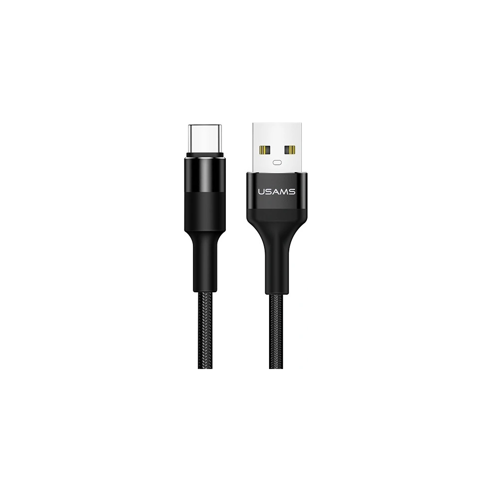 Hurtownia GSM - Kabel pletený USAMS U5 2A USB-C černý/black 1,2m SJ221TC01 - USA315BLK - {ean13} - Hurt