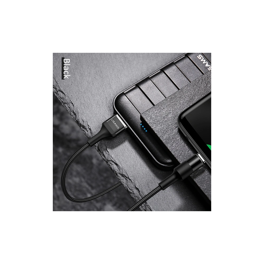 Wholesale USAMS Nylon Cable U5 2A USB-C black 1,2m SJ221TC01 (US-SJ221) - USA315BLK - {ean13} - Hurt