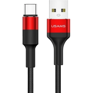 Hurtownia GSM - Kabel pleciony USAMS U5 2A USB-C czerwony/red 1,2m SJ221TC02 - USA316RED - {ean13} - Hurt