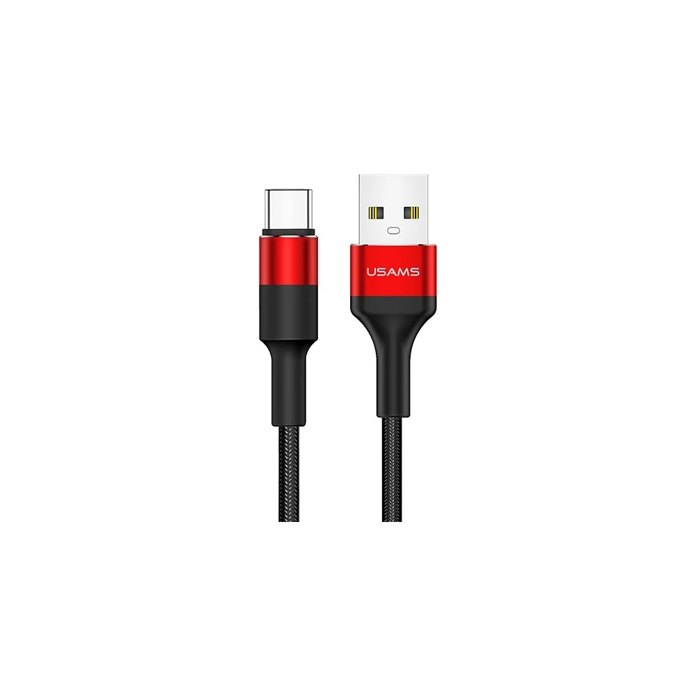 Hurtownia GSM - Kabel pletený USAMS U5 2A USB-C červený/red 1,2m SJ221TC02 - USA316RED - {ean13} - Hurt