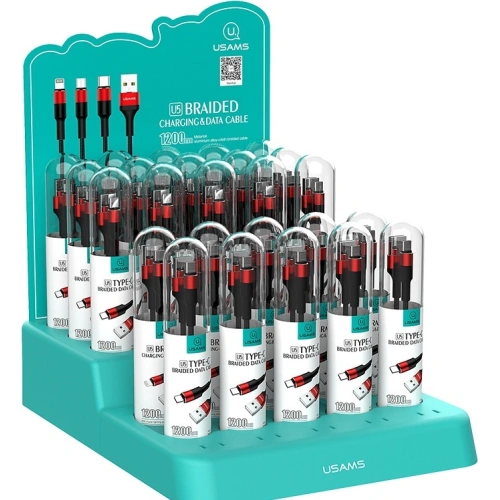 Kabel pleciony USAMS U5 2A USB-C czerwony/red 1,2m SJ221TC02