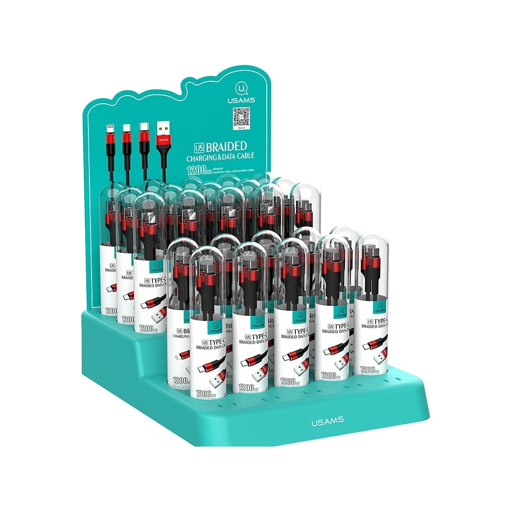 Wholesale USAMS Nylon Cable U5 2A USB-C red 1,2m SJ221TC02 (US-SJ221) - USA316RED - {ean13} - Hurt