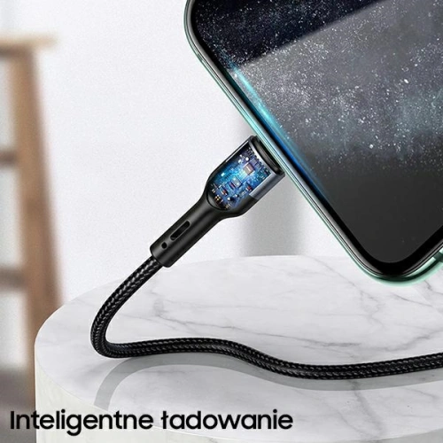 Kabel pleciony USAMS U55 2A lightning U55 zielony/green 1m SJ448USBSG02