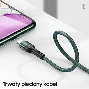 Hurtownia GSM - Kabel pleciony USAMS U55 2A lightning U55 zielony/green 1m SJ448USBSG02 - USA318GRN - {ean13} - Hurt
