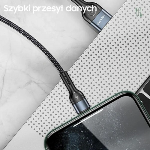 Kabel pleciony USAMS U55 2A lightning U55 zielony/green 1m SJ448USBSG02