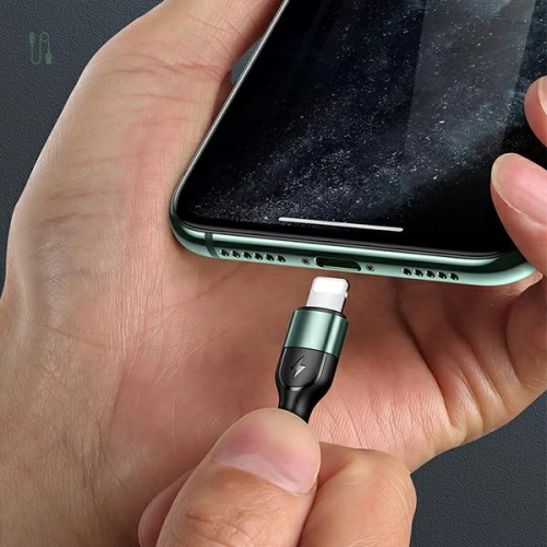 Kabel pleciony USAMS U55 2A lightning U55 zielony/green 1m SJ448USBSG02