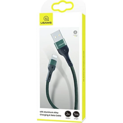 Kabel pleciony USAMS U55 2A lightning U55 zielony/green 1m SJ448USBSG02