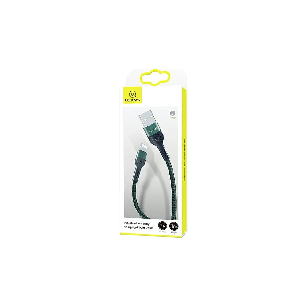 Hurtownia GSM - Kabel pleciony USAMS U55 2A lightning U55 zielony/green 1m SJ448USBSG02 - USA318GRN - {ean13} - Hurt