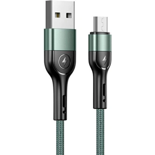 Kabel pleciony USAMS U55 2A microUSB U55 zielony/green 1m SJ450USBSG02